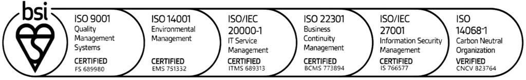 BlackBox Hosting BSI certification marks