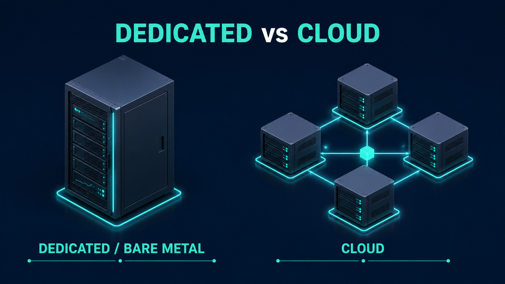 Comparison of dedicated bare metal server and cloud hosting infrastructure