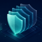 Layered abstract security shields representing cloud security certification standards