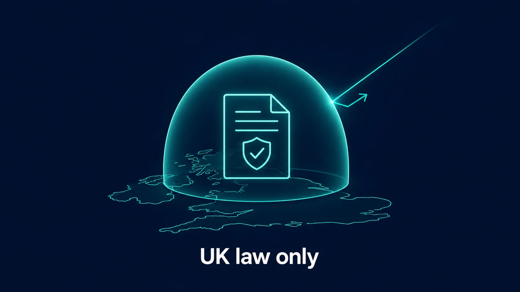 Patient data protected within a UK jurisdiction boundary, shielded from foreign legal access