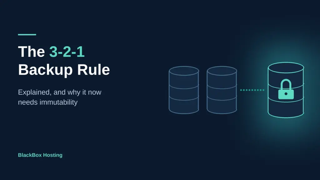 The 3-2-1 backup rule - three copies of your data, with one immutable copy kept offsite